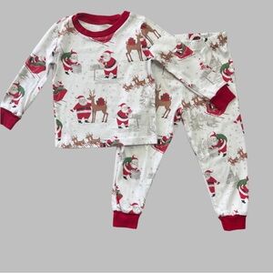 Pottery Barn Kids HERITAGE SANTA Pajama Set Holiday Christmas 3T